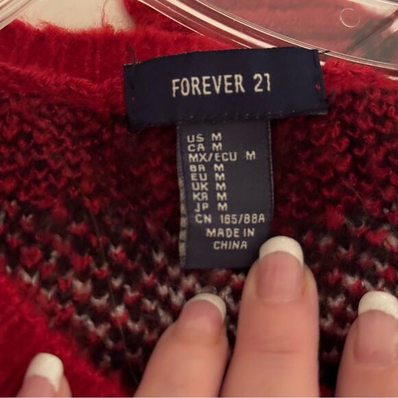 FOREVER 21 Women Red & Black
Checked Sweater - Picture 9 of 12